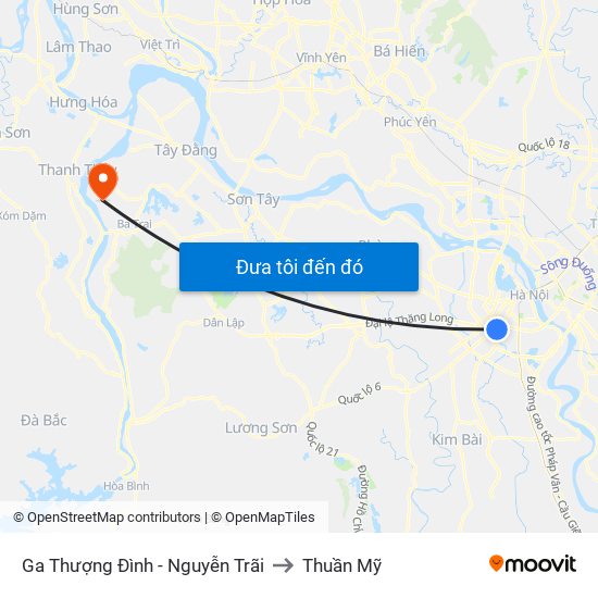 Ga Thượng Đình - Nguyễn Trãi to Thuần Mỹ map