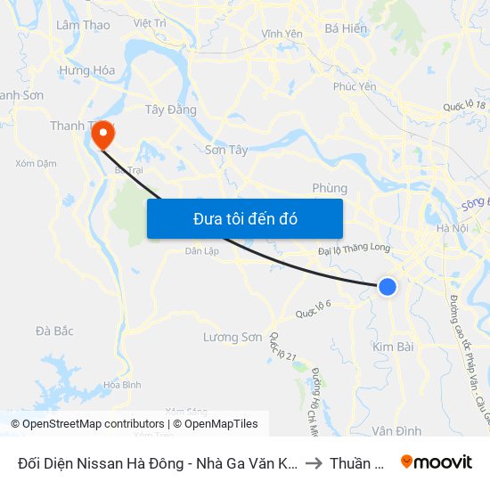 Đối Diện Nissan Hà Đông - Nhà Ga Văn Khê to Thuần Mỹ map