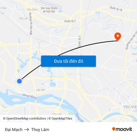 Đại Mạch to Thuỵ Lâm map