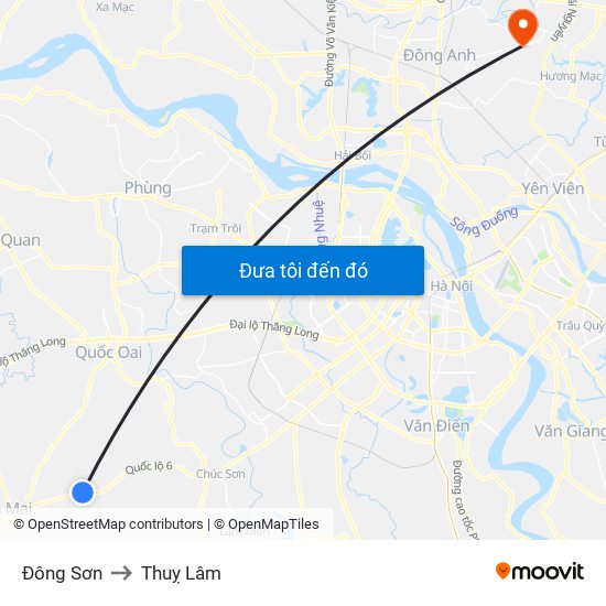 Đông Sơn to Thuỵ Lâm map