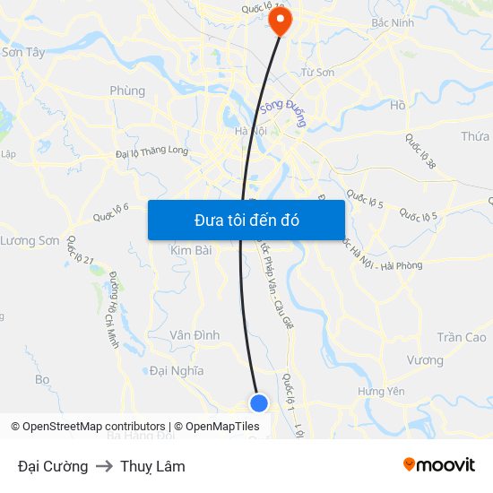 Đại Cường to Thuỵ Lâm map