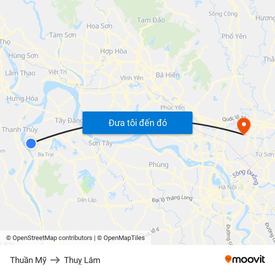 Thuần Mỹ to Thuỵ Lâm map