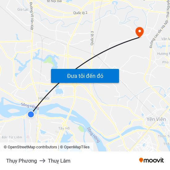 Thụy Phương to Thuỵ Lâm map