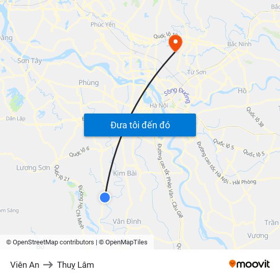 Viên An to Thuỵ Lâm map