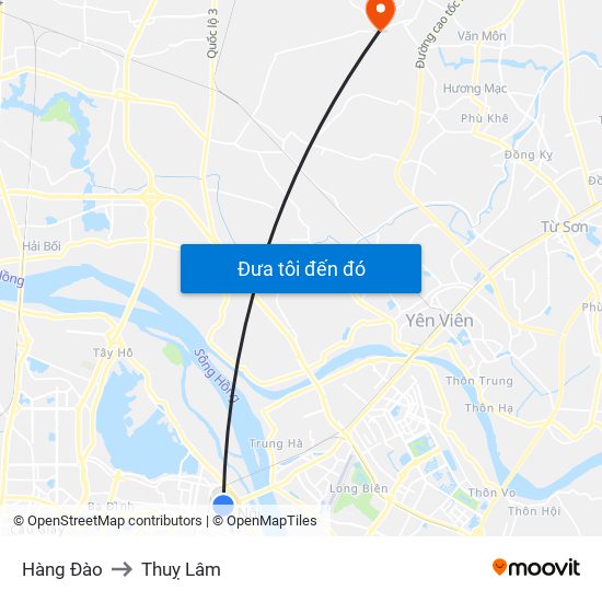 Hàng Đào to Thuỵ Lâm map