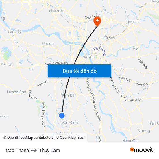 Cao Thành to Thuỵ Lâm map