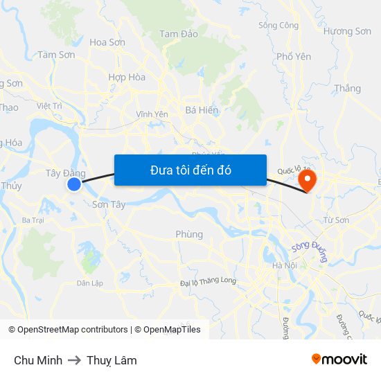 Chu Minh to Thuỵ Lâm map