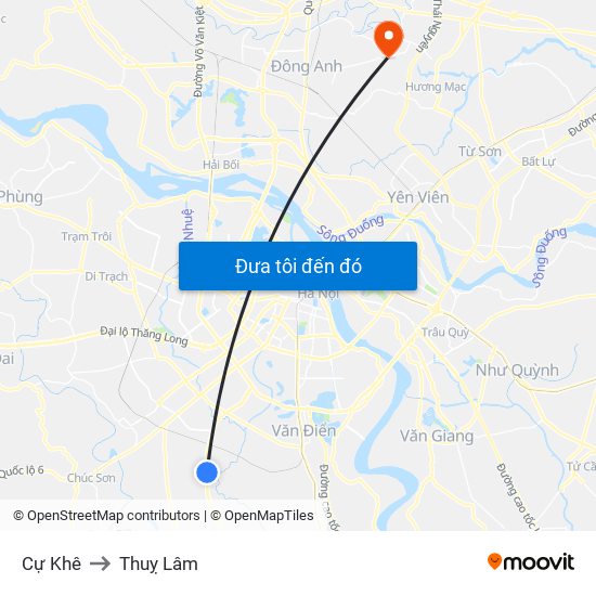 Cự Khê to Thuỵ Lâm map