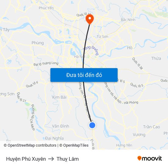 Huyện Phú Xuyên to Thuỵ Lâm map