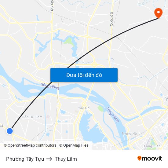 Phường Tây Tựu to Thuỵ Lâm map