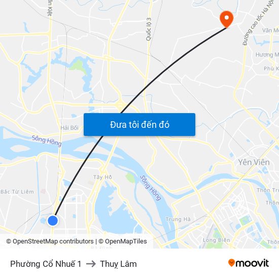Phường Cổ Nhuế 1 to Thuỵ Lâm map