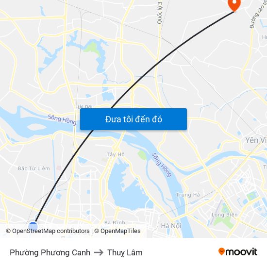 Phường Phương Canh to Thuỵ Lâm map