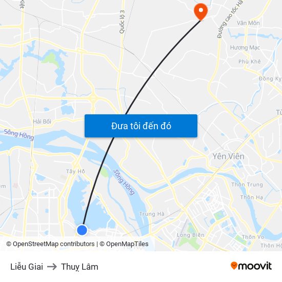 Liễu Giai to Thuỵ Lâm map