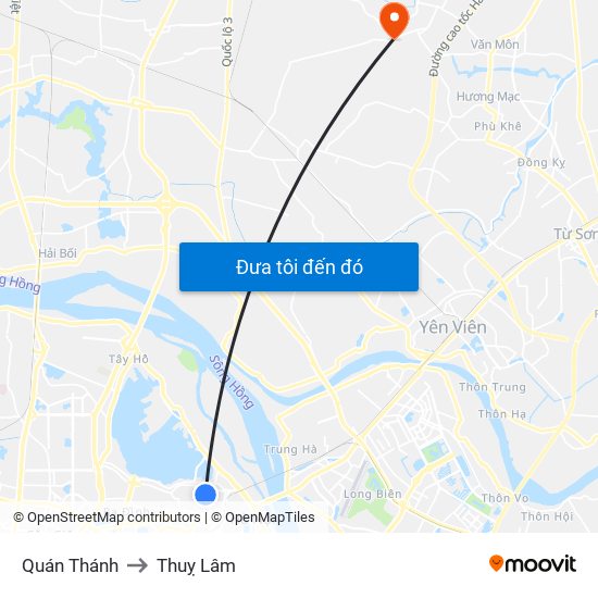 Quán Thánh to Thuỵ Lâm map