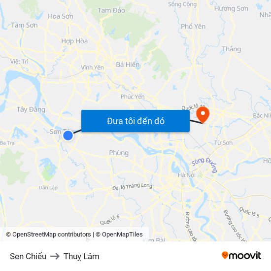 Sen Chiểu to Thuỵ Lâm map