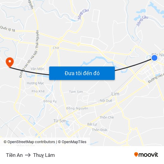 Tiền An to Thuỵ Lâm map