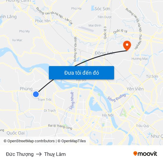 Đức Thượng to Thuỵ Lâm map