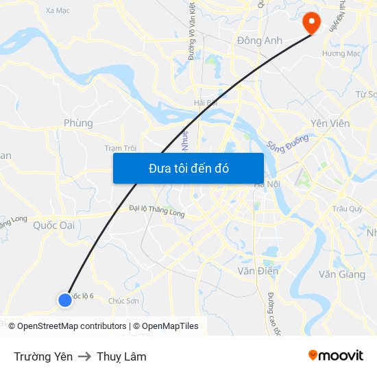 Trường Yên to Thuỵ Lâm map