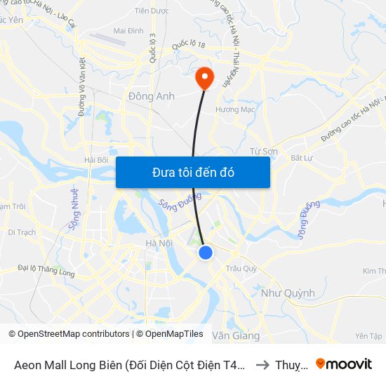 Aeon Mall Long Biên (Đối Diện Cột Điện T4a/2a-B Đường Cổ Linh) to Thuỵ Lâm map