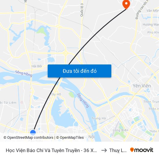 Học Viện Báo Chí Và Tuyên Truyền - 36 Xuân Thủy to Thuỵ Lâm map