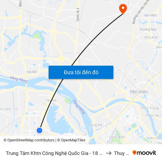 Trung Tâm Khtn Công Nghệ Quốc Gia - 18 Hoàng Quốc Việt to Thuỵ Lâm map