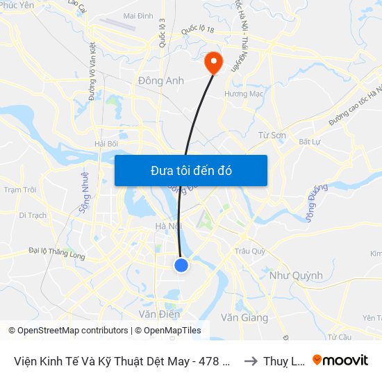 Viện Kinh Tế Và Kỹ Thuật Dệt May - 478 Minh Khai to Thuỵ Lâm map