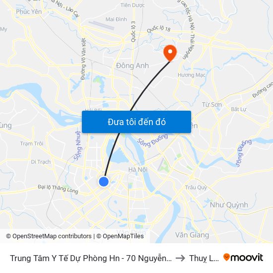 Trung Tâm Y Tế Dự Phòng Hn - 70 Nguyễn Chí Thanh to Thuỵ Lâm map