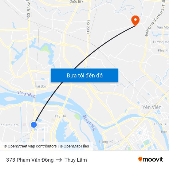 373 Phạm Văn Đồng to Thuỵ Lâm map