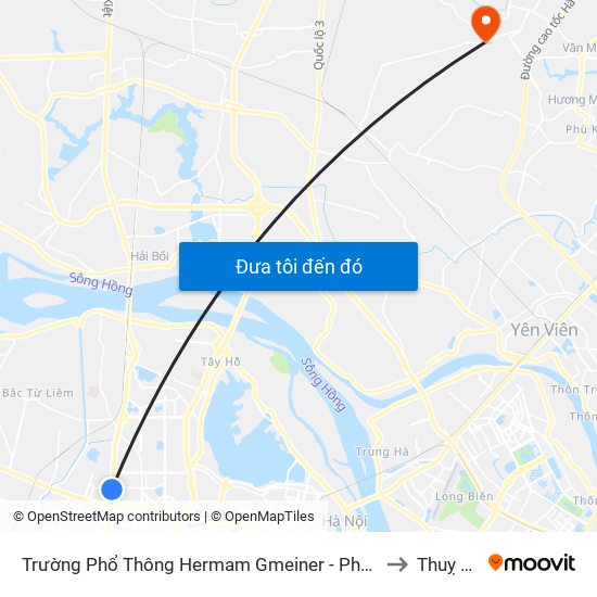 Trường Phổ Thông Hermam Gmeiner - Phạm Văn Đồng to Thuỵ Lâm map