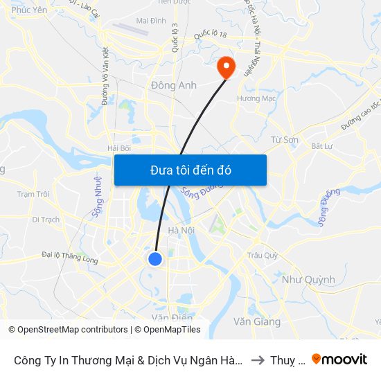 Công Ty In Thương Mại & Dịch Vụ Ngân Hàng - Số 10 Chùa Bộc to Thuỵ Lâm map