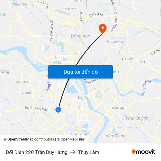 Đối Diện 220 Trần Duy Hưng to Thuỵ Lâm map