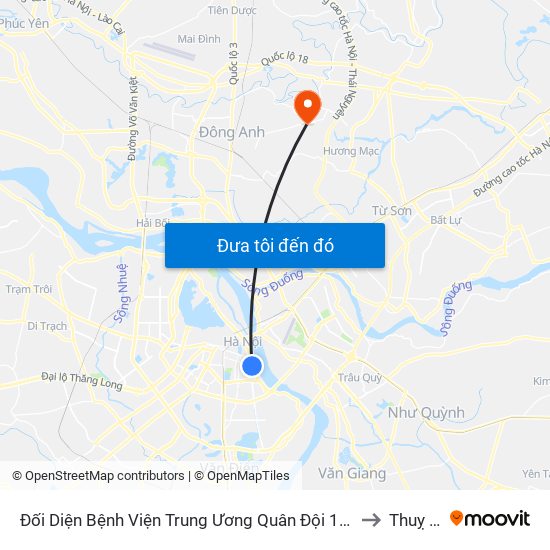 Đối Diện Bệnh Viện Trung Ương Quân Đội 108 - Trần Hưng Đạo to Thuỵ Lâm map