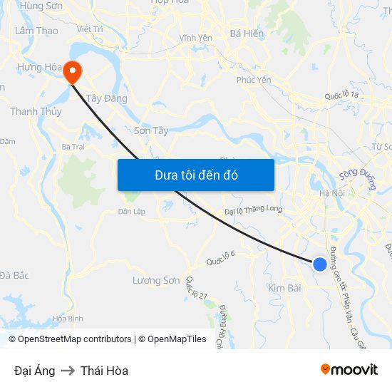 Đại Áng to Thái Hòa map