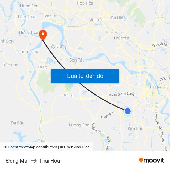Đồng Mai to Thái Hòa map