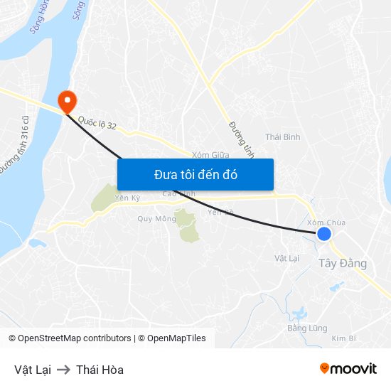 Vật Lại to Thái Hòa map