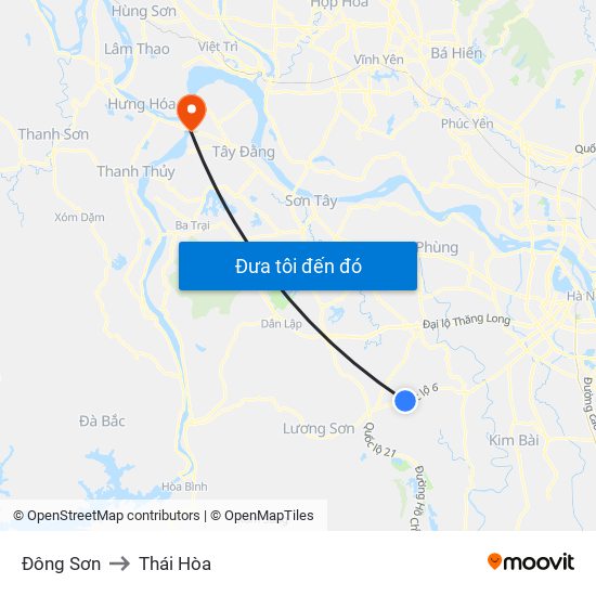 Đông Sơn to Thái Hòa map