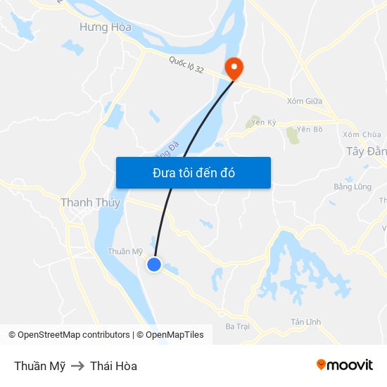 Thuần Mỹ to Thái Hòa map