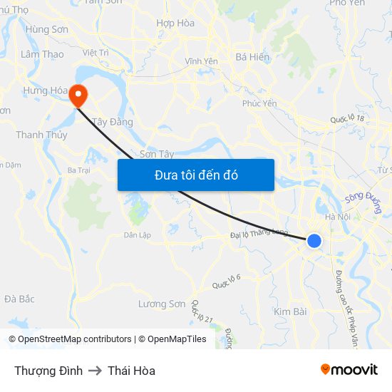 Thượng Đình to Thái Hòa map