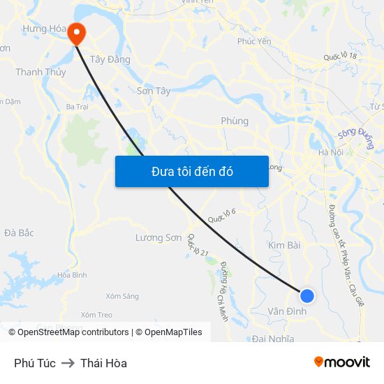 Phú Túc to Thái Hòa map