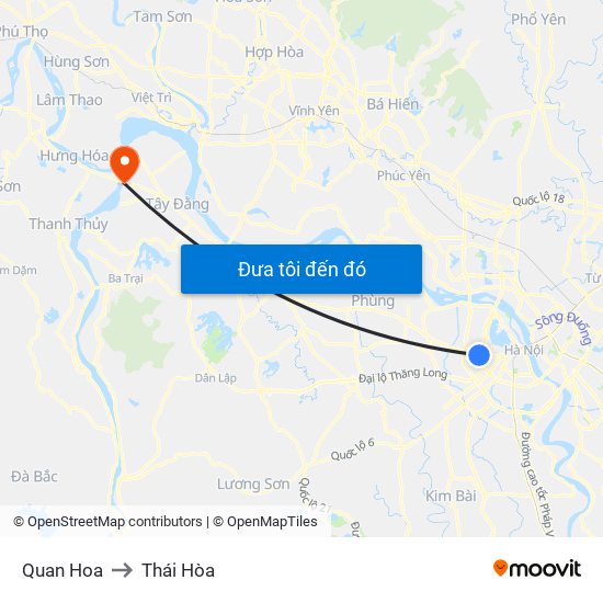 Quan Hoa to Thái Hòa map