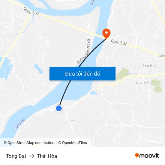 Tòng Bạt to Thái Hòa map