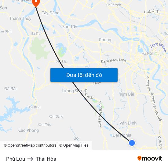Phù Lưu to Thái Hòa map