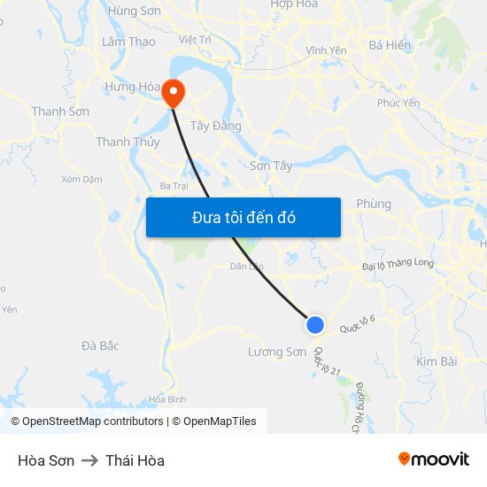 Hòa Sơn to Thái Hòa map