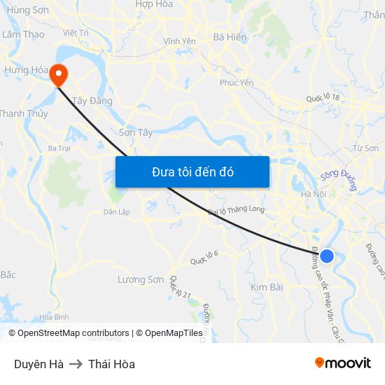 Duyên Hà to Thái Hòa map