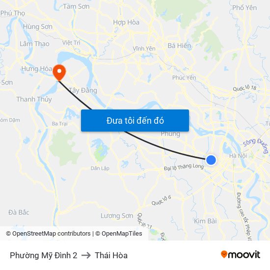 Phường Mỹ Đình 2 to Thái Hòa map