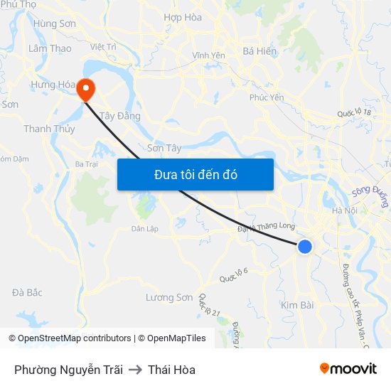 Phường Nguyễn Trãi to Thái Hòa map