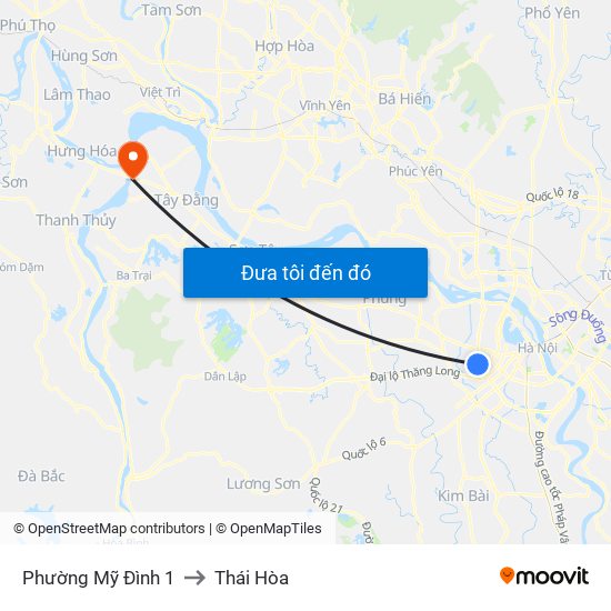 Phường Mỹ Đình 1 to Thái Hòa map