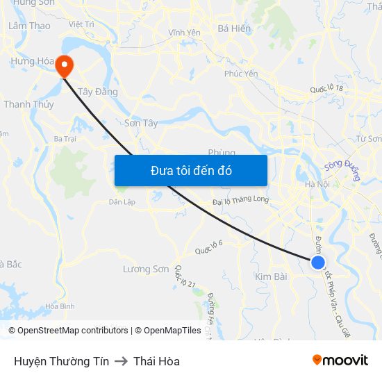 Huyện Thường Tín to Thái Hòa map