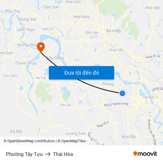 Phường Tây Tựu to Thái Hòa map
