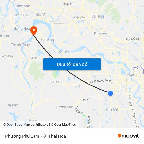 Phường Phú Lãm to Thái Hòa map